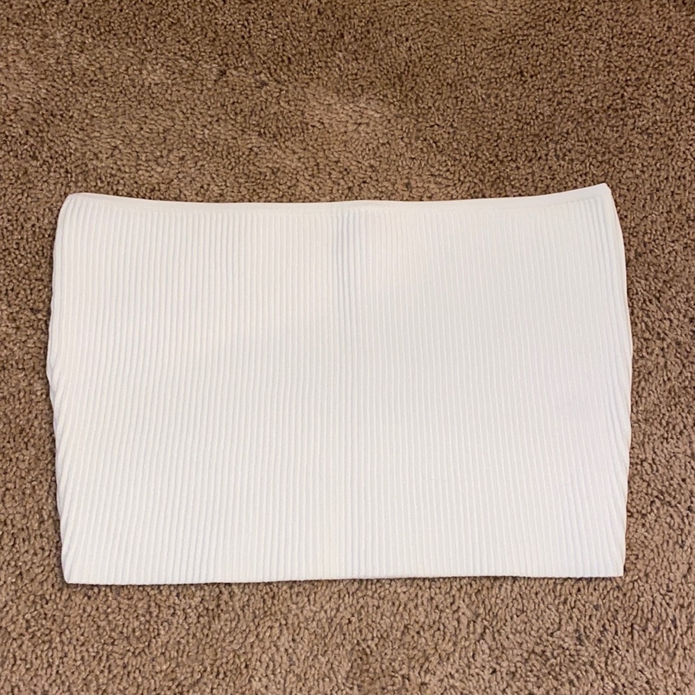 LA Hearts White Ribbed Tube Top